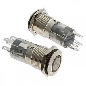 LAS2-GQF-11ZE/B ON-ON, Кнопка антивандальная LAS2-GQF-11ZE/B, on-on кольцевая синяя с фиксатором