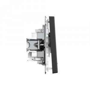 ARTGALLERY 2-клавишный ВЫКЛЮЧАТЕЛЬ с подсветкой, сх.5а, 10АХ, механизм, быстрозажимные клеммы, БАЗАЛЬТ GAL001453S