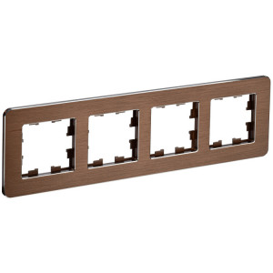 BRITE Рамка 4-мест. РУ-4-1-Бр металл коричн. RE AL BR-M42-M-21-K30