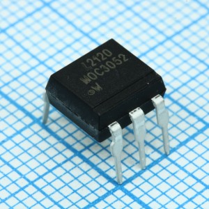 MOC3052, Оптопара симисторная одноканальная изоляция 4.17кВ напряжение 600В 0.010A 0.33Вт -40...+85°С