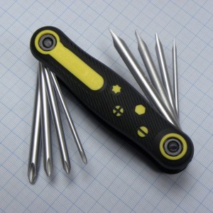 Набор отвёрток BS420982, Складной, 8 штук-крест и шлиц.  8PC,PH0-PH3,Slot 3-Slot 7