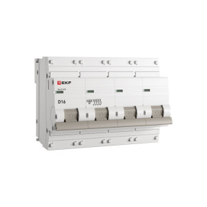 Автоматический выключатель 4P 16А (D) 10kA ВА 47-100 PROxima mcb47100-4-16D-pro