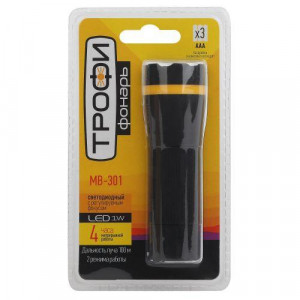 Фонарь MB-301 1Вт регулируемый фокус пластик блист. Б0033750
