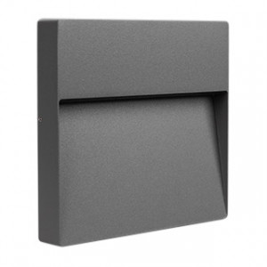 Светильник LGD-TRACE-S215x215-8W Warm3000 (GR, 60 deg, 230V) 029958, Светодиодный накладной квадратный светильник для стен, лестниц, 8Вт. Цвет ТЕПЛЫЙ БЕЛЫЙ 3000K, св.поток 300лм, CRI(Ra)>80, угол 60°, асимметричный свет. Размер 215x215x36мм. Влагозащищенный корпус IP65, алюминий серого цвета. Питание AC230V, 8Вт,