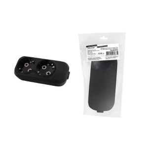 Колодка розеточная 2 гнезда 2П+З 16А 250В черная серии " Народная" SQ1806-0423