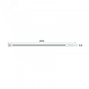Стяжка 3.6*200 белая (100 шт), хомут-стяжка кабельная нейлоновая