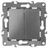 12-1104-12 Выключатель двойной, 10АХ-250В, IP20, 2, графит (10/100/2500) Б0019287