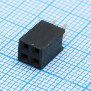 DS1023-2X2SF11, Гнездо на плату 2х2 конт., шаг 2.54мм, высота 8.5мм