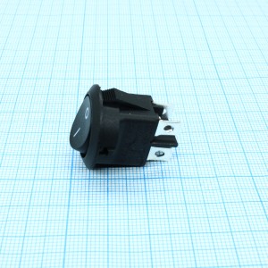 RK2-13D 2X1 B/B"0-", Выключатель клавишный ON-OFF без подсветки цвет корпуса (черный) цвет кнопки (черный)