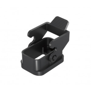 Открытое основание разъема HCP-BK-1L, Основание разъема на панель, открытое, типоразмер HC, без уплотнителя, с одной металлической защелкой, без защитной крышки, материал корпуса: пластик