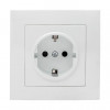 Розетка 1-м СП Валенсия 16А IP20 с заземл. защ. шторки бел. PROxima EWR16-028-10