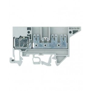 Распределительная клемма WK 4/3-6S KO/U, Распределительная клемма, тип фиксации провода: штыревые наконечники, номинальное сечение: 4 мм кв., 20A, 690V, ширина: 6 мм, цвет: серый, тип монтажа: DIN 35