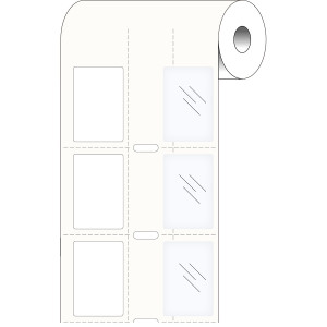 brd620473, THTPNP-01-434/7564-2 этикетки, материал В-434(серебристый глянцевый полиэстер)+7564(прозрачный ламинат), размер 20х30мм, 2000 шт. в рул.