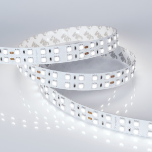 Лента RT-B144-19mm 24V White6000 (34.4 W/m, IP20, 5060, 5m) 025277(2), Светодиодная широкая лента RT-B144, открытая. Светодиоды 5060, 144 шт/м (720 шт на 5 м), белая плата, ширина 19 мм, скотч 3M. Цвет БЕЛЫЙ 6000 K, цветопередача CRI>85, угол 120°. Питание 24V, мощность 34.4 Вт/м (172 Вт на 5 м). Размеры 5000x19x2.2 мм. Мин.