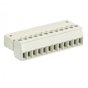 Вилка Wiecon 8513 SU/12, Вилочный разъем, прямой, на кабель, шаг: 3.5 мм, 12 полюсов, фиксация провода винтовая, исполнение: без маркировки, 250V, 8А, цвет: серый