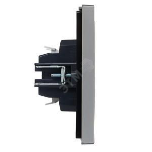 FORTE&PIANO Выключатель 2-клавишный с индикацией 10А FP506 сталь IEK FP-V20-1-10-1-K46