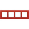 14-5104-23 Рамка на 4 поста, стекло, Elegance, красный+бел (5/25/900) Б0034532