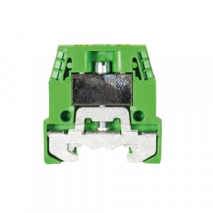 Заземляющая клемма (MINI) WKM 4 SL/15, Заземляющая клемма, MINI, боковой подвод кабеля, 2 точки подключения, тип фиксации провода: винтовой, номинальное сечение: 4 мм кв., 500V, ширина: 6 мм, цвет: желто-зеленый, тип монтажа: DIN15