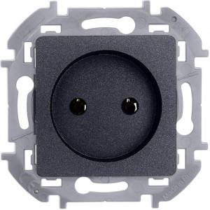 Розетка 1-м СП Inspiria 16А IP20 250В 2P механизм антрацит Leg 673713