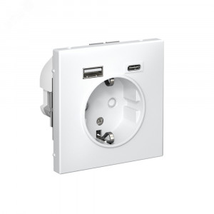 ARTGALLERY розетка 16А с 2 USB A+C, 5В/2,4А/3,0А, 2х5В/1,5А, механизм, лотос GAL001332