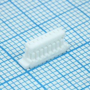 SHR-08V-S-B, Корпус разъема RCP 8 контактов 1мм монтаж на кабель белый коробка