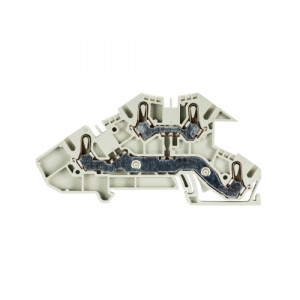 Этажная клемма WKIS 2,5 D-D, Этажная клемма, 2 этажа, тип фиксации провода: пружинный, номинальное сечение: 2,5 мм кв., 24A, 400V, ширина: 5 мм, цвет: серый, тип монтажа: DIN35