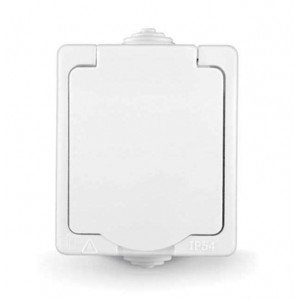 Розетка 1-м ОП Аллегро 16А с защ. крышкой защ. шторки с заземл. IP54 бел. 5563286