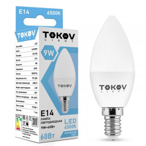 Лампа светодиодная 9Вт С37 6500К Е14 176-264В (TKL) TKL-C37-E14-9-6.5K