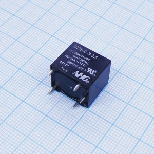 NT78-C-S-10-12VDC-0.6W, Реле силовое, 10A, одна контактная группа-два направления катушка 12В 0.6Вт
