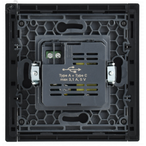 FORTE&PIANO Розетка USB A+C 3,1А FP150 черный IEK FP-U22-D31-K02