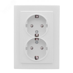 Розетка 2-м СП Минск 16А IP20 с заземл. защ. шторки бел. Basic ERR16-128-100