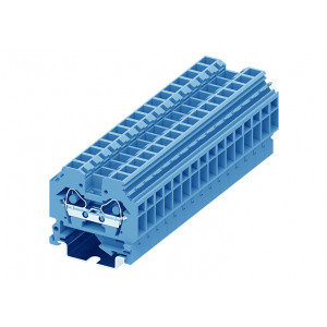 Проходная клемма 206902, Проходная клемма, боковой подвод кабеля, тип фиксации провода: пружинный, номинальное сечение: 6 мм кв., 41A, 800V, ширина: 8 мм, цвет: синий, тип монтажа: DIN35