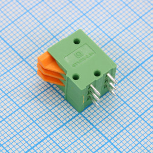 GT141V-2.54-03P-14-00, Нажимной безвинтовой клеммный блок 3 контакта. Зажим типа торцевой контакт. Серия GT141V-2.54