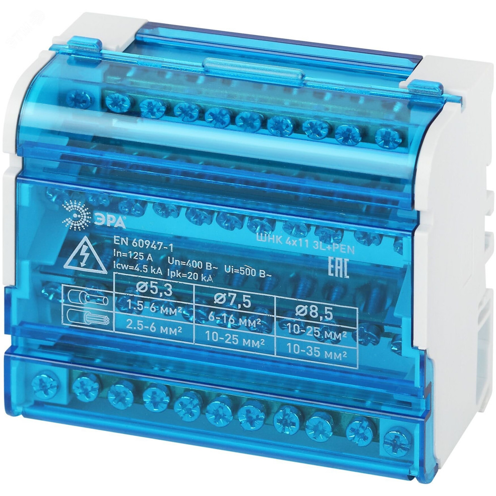 Изображение товара Шина на DIN-рейку в корпусе 11 контактов кросс-модуль Эра Б0043934