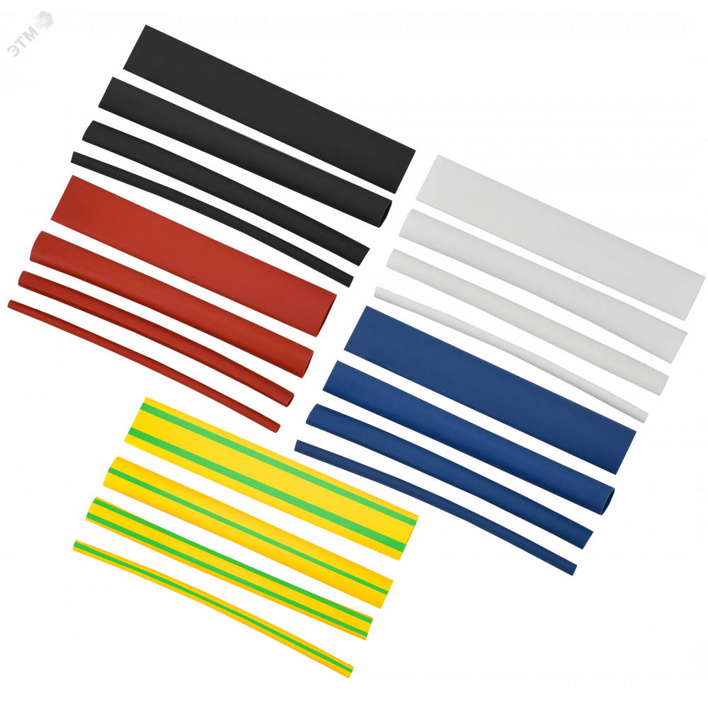 Изображение товара Набор термоусадочных трубок IEK ТТУ 2/1 4/2 6/3 8/4 разноцветный 80мм