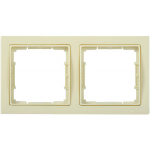 РУ-2-БК Рамка 2 мест. квадратная BOLERO Q1 кремовый EMB22-K33-Q1