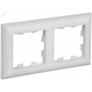 BRITE Рамка 2-местная РУ-2-БрАБ арктический белый/белый IEK BR-M22-12-K91