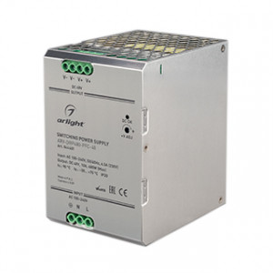 Блок питания ARV-DRP480-PFC-48 (48V, 10A, 480W) 044601, Источник напряжения с гальванической развязкой для светодиодных изделий. Входное напряжение 100-240 VAC. Выходные параметры: 48 В, 10 А, 480 Вт. Негерметичный металлический корпус IP 20 для установки на DIN-рейку. Встроенный PFC >0,95