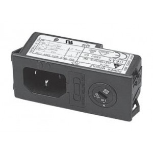 06A5, Модули подачи электропитания переменного тока Power Entry Module, Snap-In Mounting, 115/250VAC, 6A, N/A-Lug, Plastic Case