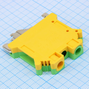 GSP10-2-PE, Заземляющая клемма, тип фиксации провода: винтовой, номинальное сечение: 10 мм кв., ширина: 10,2 мм, цвет: желто-зеленый, зажимная клетка - латунь, тип монтажа: DIN35