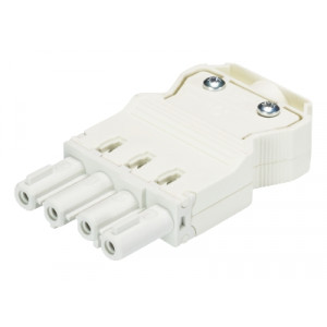 Разъем GST 18i4 B1 ZR1 WS, Розеточный разъем на кабель диам. 6,5 - 12 мм, 4 полюса, винтовая фиксация, номинальное напряжение: 250/400V, номинальный ток: 20A, цвет: белый, серия gesis GST18i4