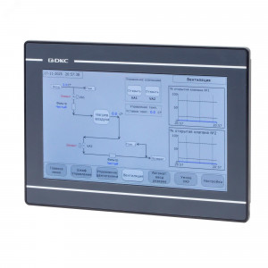 Панель операторская промышленная, диагональ 10.1, дисплей TFT 16,77М цветов, разрешение 1024x600 px, порты: 2 COM, 1 Micro USB, 1 USB, 1 Ethernet H1000-T100E