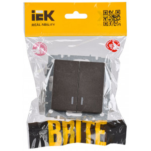 Выключатель 2-кл. СП BRITE ВС10-2-1-БрТБ 10А с инд. бронза BR-V20-1-10-K45