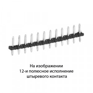 Контакт штыревой Z5.535.0525.0, Штыревой контакт, вертикальный, на плату, диаметр штыря 0,8 мм, шаг 3,5 мм, 5 полюсов, фиксация на плате пайкой, 250V, 4А, цвет: серый, серия 8520 S