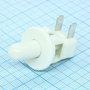 PBS-19C белый, Кнопка без фиксации 2,5А 250В ON-(OFF) мебельная на размыкание М19,2