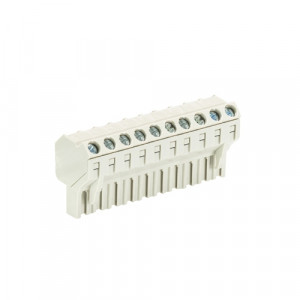 Розеточный разъем на кабель 8213 B/10 S OB, Розеточный разъем, угол 45 градусов, на кабель, шаг: 5.08 мм, 10 полюсов, фиксация провода винтовая, исполнение: без маркировки, 400V, 12А, цвет: серый