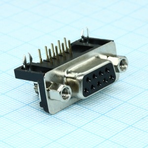 KLS1-215-09-F-B-(F+Z), Розетка 9 pin на плату, шаг 2.77мм