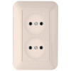 ПРИМА С/У РОЗЕТКА двойная без зазем. без шт. 10А 250В СЛ.КОСТЬ, RS10-407-SI