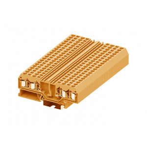 Проходная клемма 204937, Проходная клемма, с разрывом цепи, 4 точки подключения, тип фиксации провода: пружинный, номинальное сечение: 4 мм кв., 32A, 800V, ширина: 6 мм, цвет: оранжевый тип монтажа: DIN35