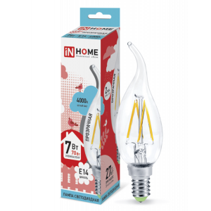 Лампа светодиодная LED-СВЕЧА НА ВЕТРУ-deco 7Вт свеча на ветру прозрачная 4000К нейтр. бел. E14 810лм 230В 4690612007670